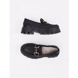 GOODIN Black platform loafers with gold chain | shoptok.hr