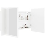  LED kupaonski ormarić s ogledalom bijeli 80x12x45 cm akrilni | shoptok.hr