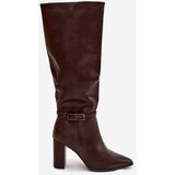 Boto Women's insulated heeled boots with buckle chocolate Fionelle | Shoptok.si