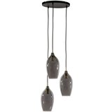 Light & Living Temno siva/v bronasti barvi viseča svetilka s steklenim senčilom ø 35 cm Lukaro – Cene