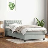 Box Spring krevet s madracem svijetlo sivi 80x220 cm samt Cijene