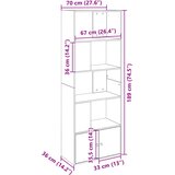  Regal za knjige boja betona 70 x 36 x 189 cm konstruirano drvo Slike