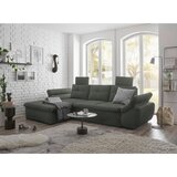 CARRYHOME KOTNA SEDEŽNA GARNITURA, mikrovelur temno zelena | Shoptok.si