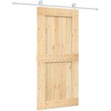  Klizna vrata Prirodna i bijela 95 x 210 cm Čvrsta borovina | shoptok.hr