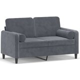  The Living Store Kavč dvosed z okrasnimi blazinami temno siv 120 cm žamet - Dvosed, (21447929) | Shoptok.si