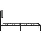  Metalni okvir za krevet s uzglavljem crni 90x200 cm | shoptok.hr