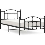  Metalni okvir kreveta uzglavlje i podnožje crni 100x200 cm | shoptok.hr