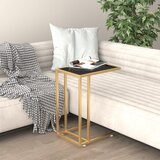 vidaXL Bočni stolić za računalo crni 50x35x65 cm od kaljenog stakla Cijene