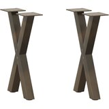  Noge za klub stolić u obliku slova X, 2 kom, prirodni čelik, 38 x (42-43) cm, čelik | Eponuda.com
