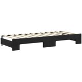  Dnevni krevet na razvlačenje s ladicama crni 80 x 200 cm baršun | shoptok.hr