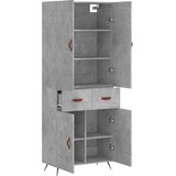 vidaXL Visoka komoda betonsko siva 69,5x34x180 cm inženirski les | Shoptok.si