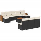  The Living Store Vrtna sedežna garnitura 11-delna z blazinami črn poli ratan - Vrtna Sedežna Garniture, (21453268) | Shoptok.si