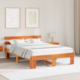 vidaXL Krevetni okvir s uzglavljem u boji voska 160x200 cm Masivna borovina Cijene