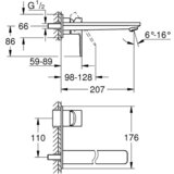 Grohe Lineare baterija za umivaonik, 2 otvora L – size 23444DC1 | ePonuda.com