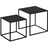 Nesta Set 2 klubskih mizic, črna, moderno oblikovanje, jeklen okvir, nosilnost do 10 kg, 120&amp;times;59&amp;times;45 cm, za dnevno sobo, (5000493336) Slike