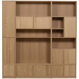 vtwonen Modularna knjižna polica v hrastovem dekorju v naravni barvi 217x243 cm Modulair – Cene