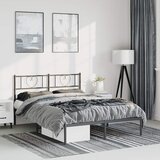  Metalni okvir za krevet s uzglavljem crni 150x200 cm | shoptok.hr