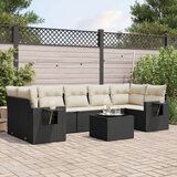 vidaXL 8-dijelni set vrtnih sofa od poliratana s jastucima crni | shoptok.hr