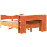 vidaXL Posteljni okvir brez vzmetnice voščeno rjav 140x190 cm borovina | Shoptok.si