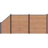 PANEL ograde 3 pcs WPC i aluminij Smeđa | shoptok.hr