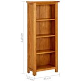 Police za knjige s 4 razine 45x22x110 cm od masivne hrastovine | shoptok.hr