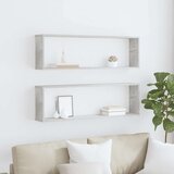  Kockaste zidne police 2 kom boja betona 100 x 15 x 30 cm drvene | shoptok.hr