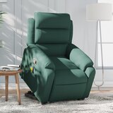 vidaXL masažni naslanjač s funkcijo vstajanja temno zelen žamet | Shoptok.si