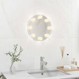  Zidno ogledalo bez okvira s LED svjetlima okruglo stakleno | shoptok.hr