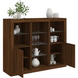 The Living Store Komoda z LED diodami 3 kosi rjavi hrast inženirski les - Komoda, (21657618) Cene