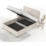 Maison de Rêve Krem tapecirani bračni krevet s prostorom za odlaganje s podnicom 140x200 cm Baleine – | shoptok.hr