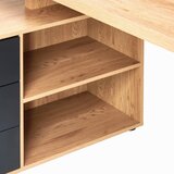 MID.YOU KOTNA PISALNA MIZA kovina, leseni material črna, barve hrasta | Shoptok.si