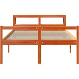  Okvir kreveta s uzglavljem voštano smeđi 120x200 cm od borovine | shoptok.hr