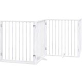 vidaXL Ograda za pse z vrati zložljiva 10 panelov bela 800 cm les | Shoptok.si