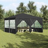 vidaXL Party šotor z 8 stranskimi stenami Antracit 4x4 m PE | Shoptok.si