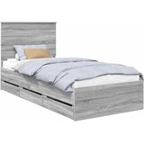 Krevetna konstrukcija Siva Sonoma 90 x 200 cm Inženjersko Drvo | shoptok.hr