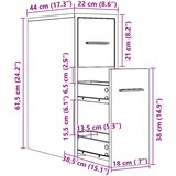 vidaXL Uski kupaonski ormar s kotačima boja betona konstruirano drvo | shoptok.hr