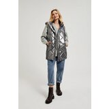 Moodo Women's quilted vest with hood - silver Cijene