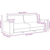  Trosjed Sofa Taupe 220x77x82 cm Tkanina | shoptok.hr