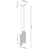 Sollux SL.1576 - Luster na sajli KARBON 3xGU10/10W/230V crna