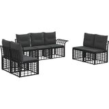  Set vanjskih sofa s jastukom 7 pcs Crna i tamno siva Poliester | shoptok.hr