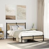Maison Chic Kovinski Posteljni okvir - Dvoposteljna postelja - Zakonska postelja brez vzmetnice sonoma hrast 120x200 cm, (21694191) | Shoptok.si