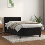 Box spring krevet s madracem crni 90x200 cm baršunasti | shoptok.hr