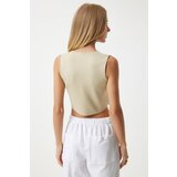  Women's Vanilla V-Neck Buttoned Summer Knitwear Vest | Eponuda.ba