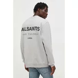 AllSaints Bombažna majica z dolgimi rokavi siva barva