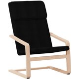  Stolica za opuštanje s tabureom od tkanine crna | shoptok.hr