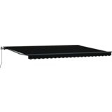 vidaXL ročna retractibilna tenda črna 500x350 cm, zamenjava tenda za okvir 5x3,5 m črna | Shoptok.si