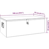  Kutija za pohranu crna 100 x 55 x 37 cm aluminijska | shoptok.hr