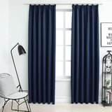  Zavjese za zamračivanje s kukama 2 kom plave 140 x 245 cm | shoptok.hr