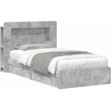  Okvir kreveta s pohranom s ladicama Betonska siva 75 x 190 cm | shoptok.hr