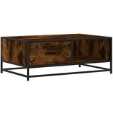 Maison Chic Klubska mizica - kavna mizica - Nizka mizica dimljeni hrast 90x57x35 cm inž. les in kovina, (21754780) Cene